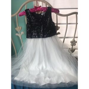 Black Sequence White Tool Dress